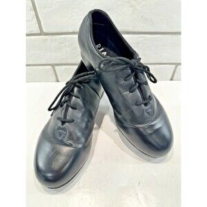 Bloch Shockwave #3 Tap-Flex Black Leather Lace-Up Tap Shoes Size 5.5 Women's